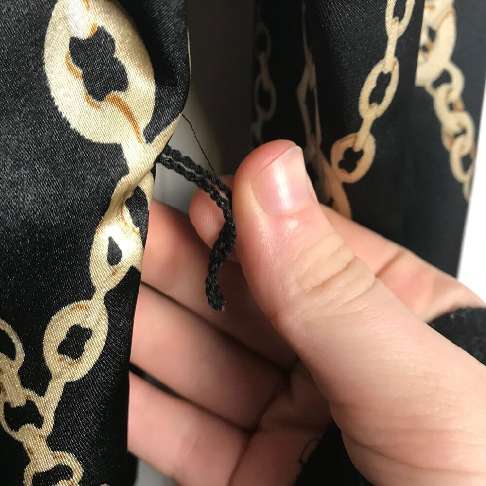 MSK Black Chain Print Button Front V-Neck Blazer Size 14 G23 - Picture 5 of 6